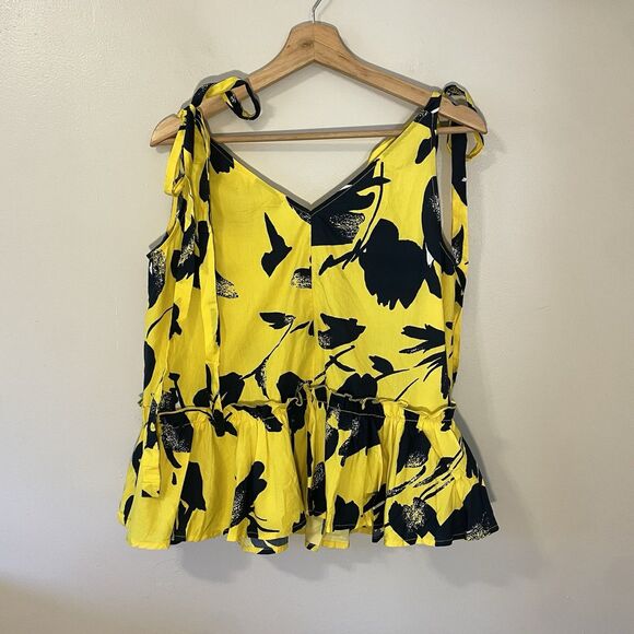 Jason Wu Collection Floral Tiered Blouse 100% Cotton Sz 4 - Picture 5 of 12